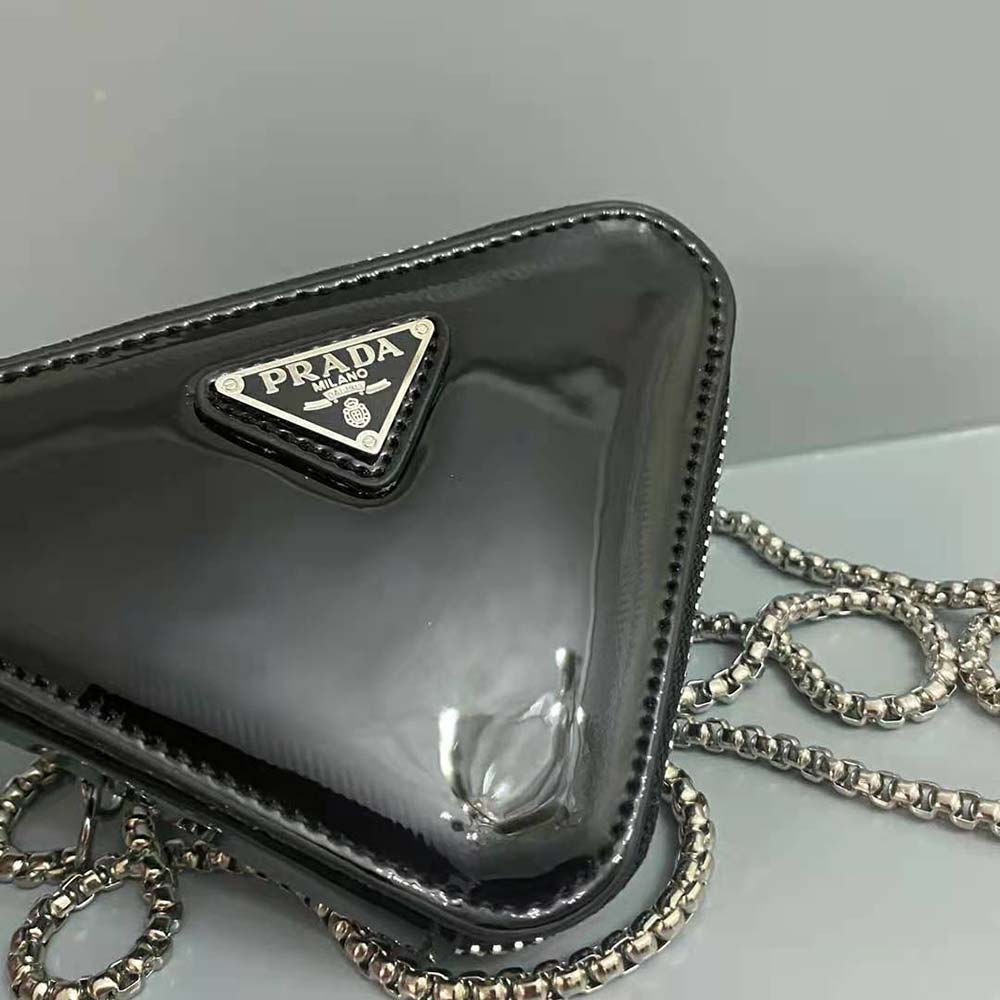 Brushed leather mini pouch prada sale