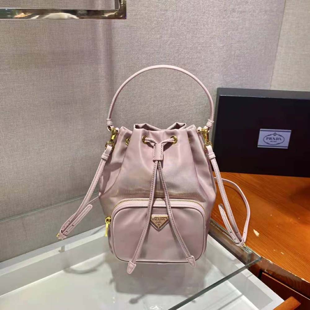 Prada Women Duet Re Nylon Shoulder Bag Pink