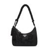 Prada Women Nylon Bag with Embroidery-Black