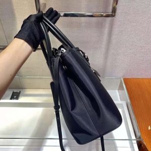 Prada Women Prada Double nylon and Saffiano Leather Bag-Black