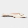 Roger Vivier Belle Vivier Metal Buckle Mules in Patent Leather in 2.5 cm Heel