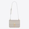 Saint Laurent YSL Women LE Carre Satchel in Box Saint Laurent Leather-White