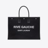 Saint Laurent YSL Women Rive Gauche Tote Bag in Linen and Leather