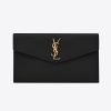 Saint Laurent YSL Women Uptown Pouch in Grain DE Poudre Embossed Leather
