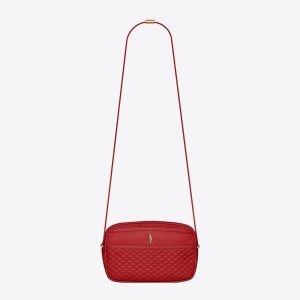 Saint Laurent YSL Women Victoire Camera Bag in Quilted Lambskin-red