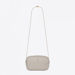 Saint Laurent YSL Women Victoire Camera Bag in Quilted Lambskin-white