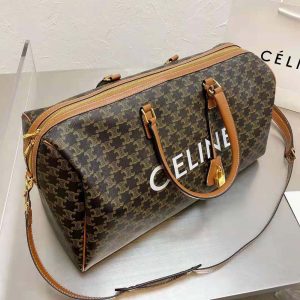 Celine Women Large Voyage Bag in Triomphe Canvas with Celine Print