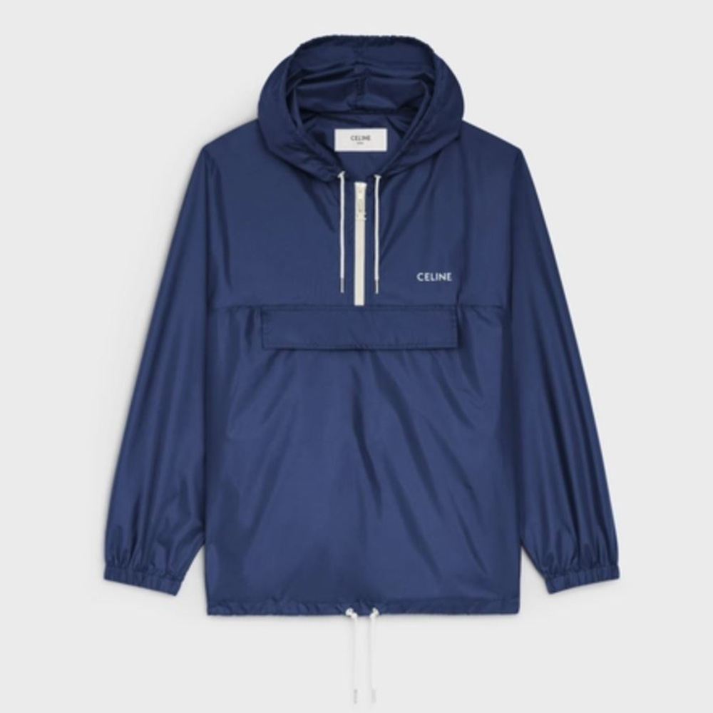 Celine Women Windbreaker in Lightweight Nylon-Blue