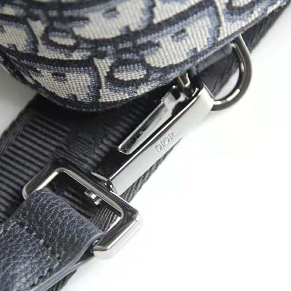 Dior Men Sling Bag Beige and Black Dior Oblique Jacquard 5 Dior Men Sling Bag Beige and Black Dior Oblique Jacquard - Image 5