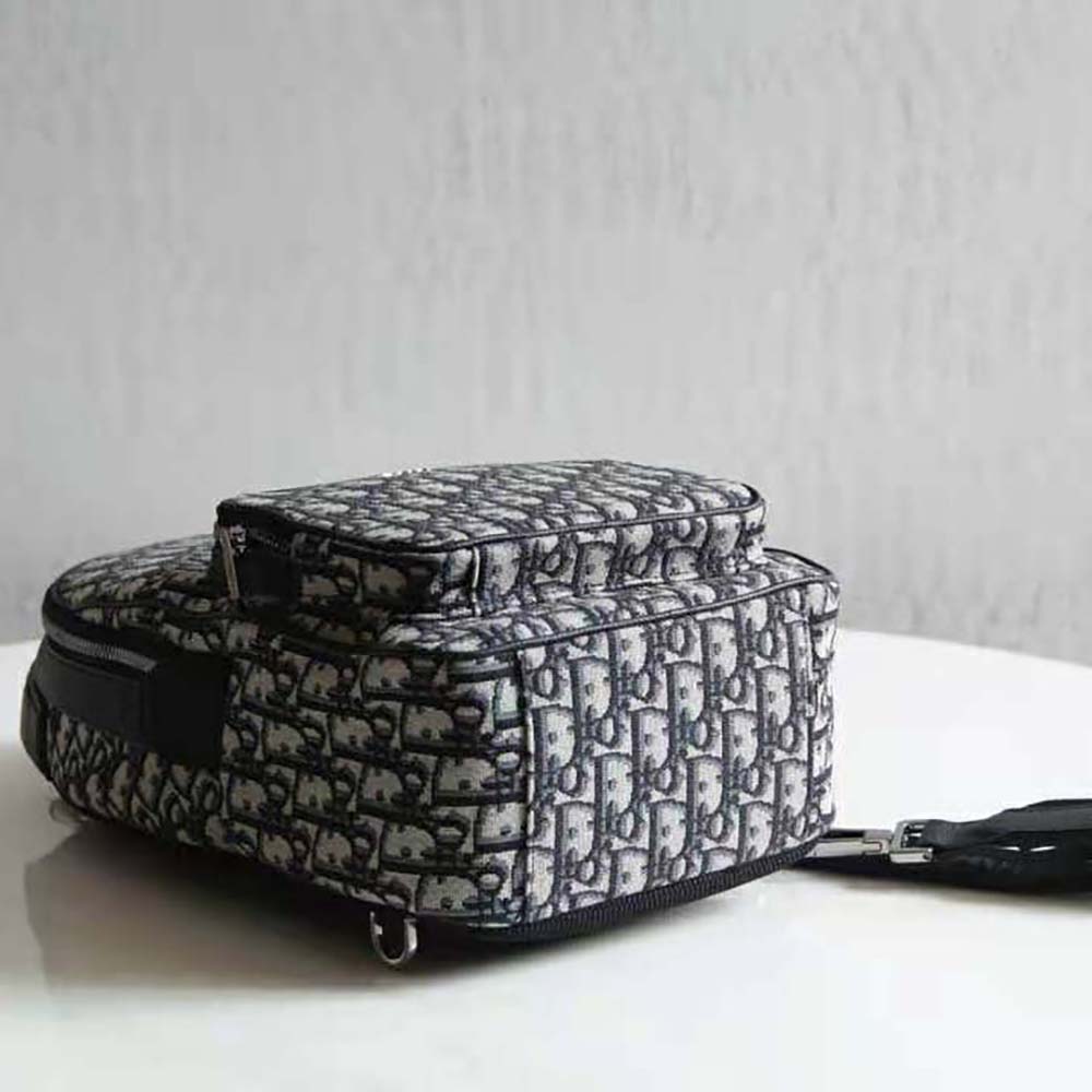 Dior Men Sling Bag Beige and Black Dior Oblique Jacquard 4 Dior Men Sling Bag Beige and Black Dior Oblique Jacquard - Image 4
