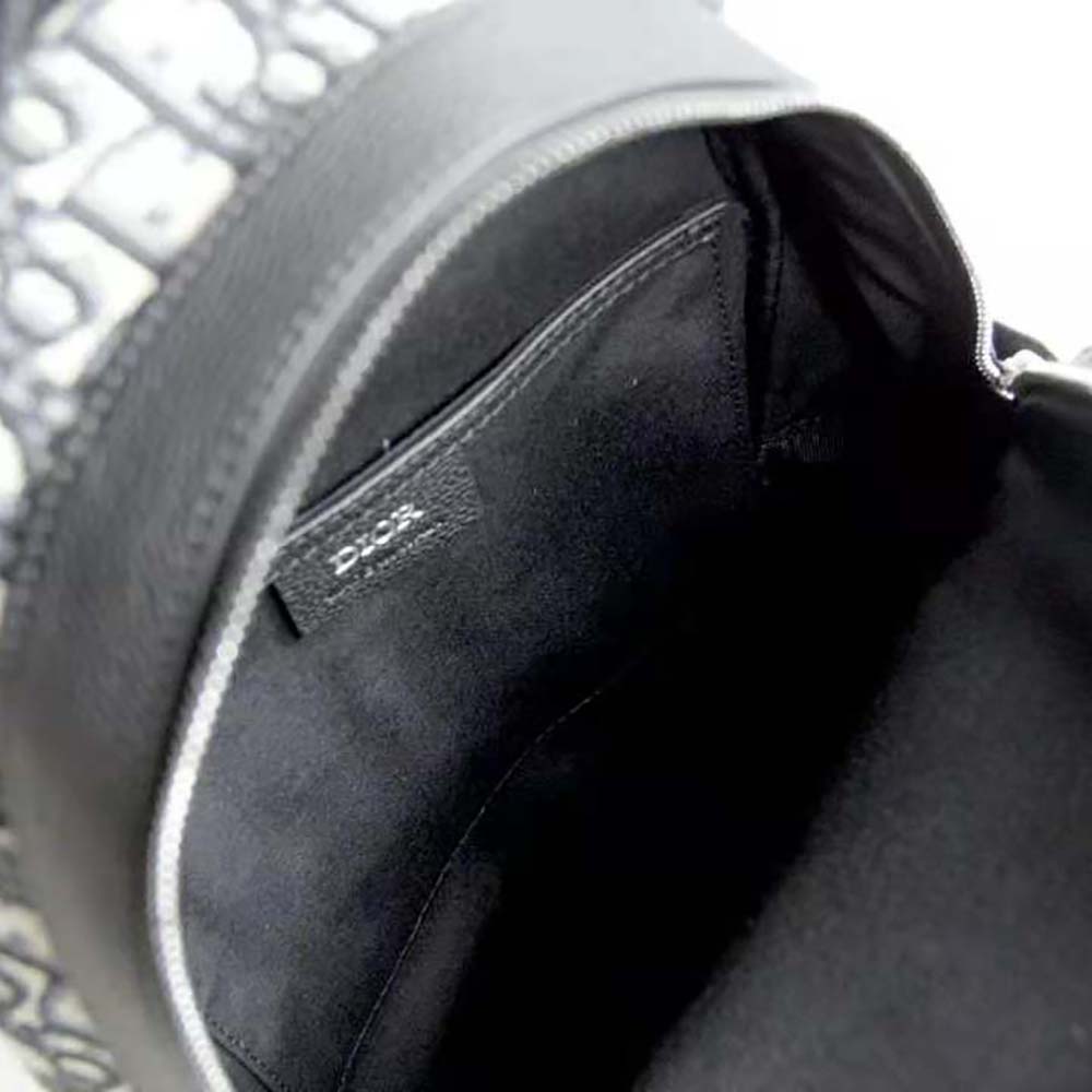 Dior Men Sling Bag Beige and Black Dior Oblique Jacquard 7 Dior Men Sling Bag Beige and Black Dior Oblique Jacquard - Image 7