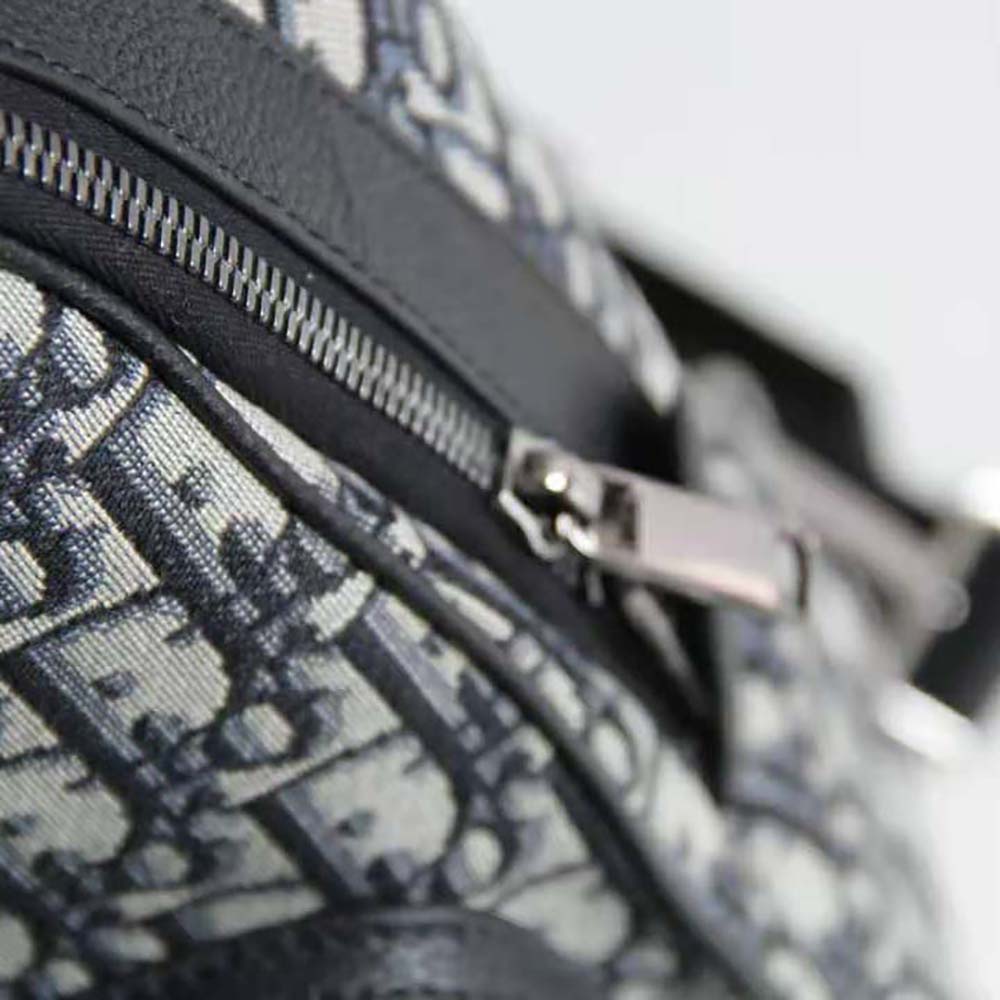Dior Men Sling Bag Beige and Black Dior Oblique Jacquard 6 Dior Men Sling Bag Beige and Black Dior Oblique Jacquard - Image 6