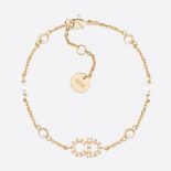 Dior Women Clair D Lune Earrings Gold-Finish Metal and White Crystals