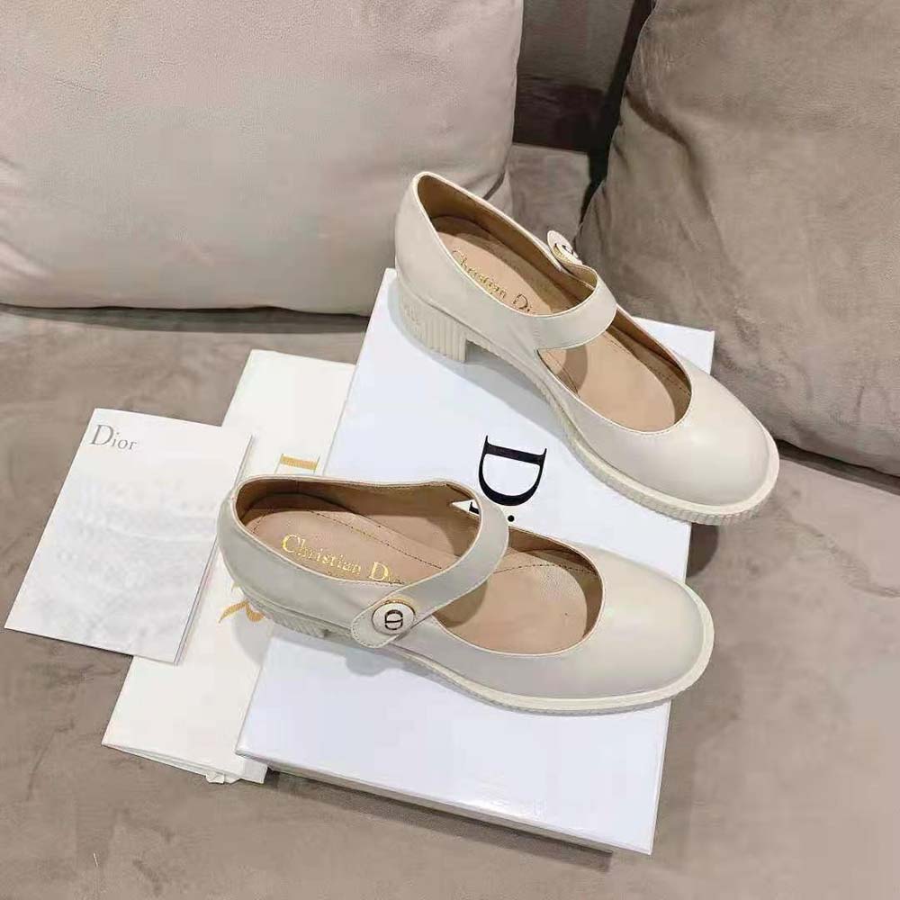 Dior Women D-Doll Pump White Shiny Calfskin