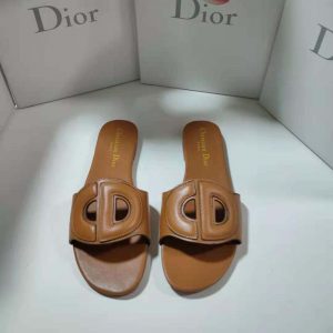 Dior Women D club Slide Camel Calfskin