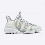 Dior Women D-connect Sneaker White Dior Spatial Printed Reflective Technical Fabric