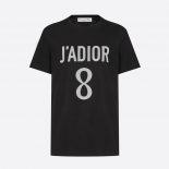 Dior Women J adior 8 T-Shirt Black Cotton Jersey and Linen