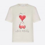 Dior Women Love Moves T-shirt Ecru Cotton Jersey and Linen