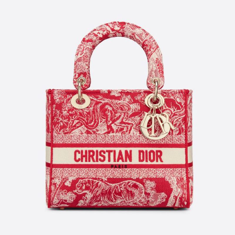 Dior Women D-Bubble Bucket Bag Multicolor Mesh Embroidery