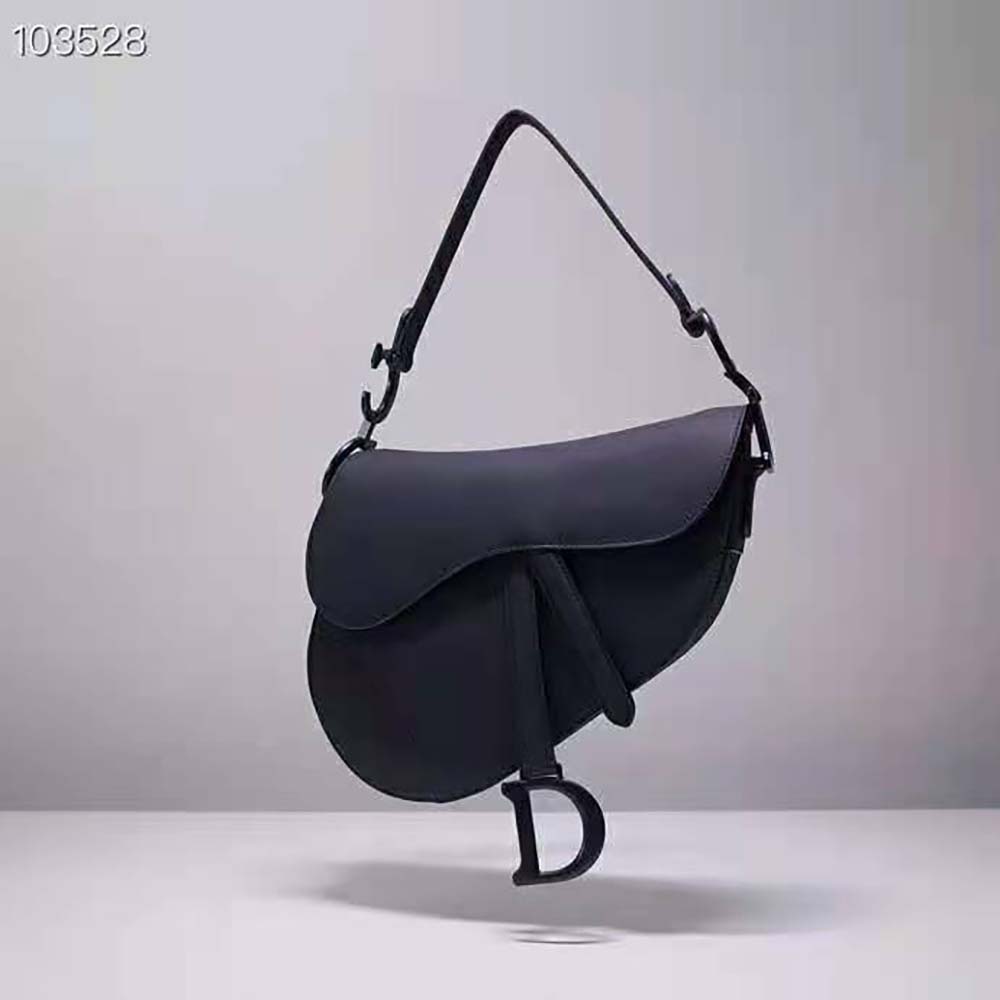 Dior - Mini Saddle Bag Black Ultramatte Calfskin - Women