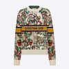Dior Women Sweater Multicolor Stretch Cashmere and Wool with Toile de Jouy Motif
