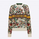 Dior Women Sweater Multicolor Stretch Cashmere and Wool with Toile de Jouy Motif