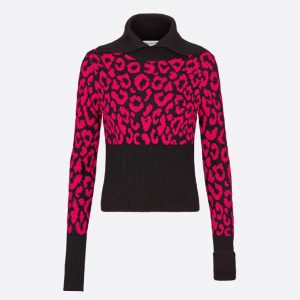Dior Women Sweater Raspberry and Black Pop Mizza Cashmere