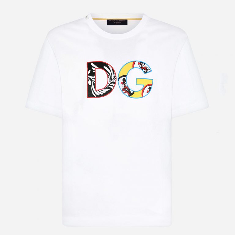 Dolce Gabbana D&G Women Short-Sleeved Jersey T-Shirt with DG Button ...