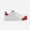Dolce Gabbana D&G Women Portofino Sneakers in Nappa Leather and Rubber Toe-Cap-Red