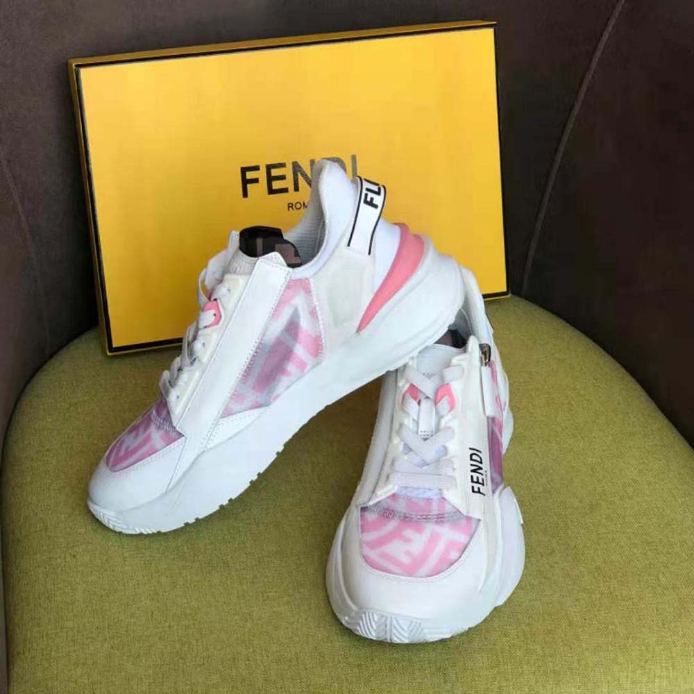 Fendi Women Flow Pink Nylon Low Tops