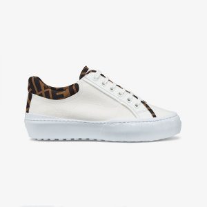 Fendi Women Force White Canvas and TPU Low-Tops