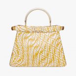 Fendi Women Peekaboo Iseeu Medium Yellow and white FF Vertigo Leather Bag