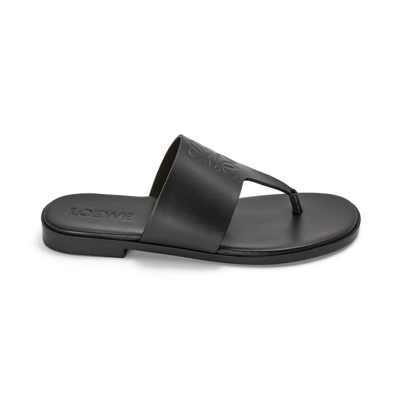 Loewe Women Dice Flip Flop in CalfskinBlack