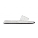 Prada Women Nappa Leather Slides in 20mm Heel-White