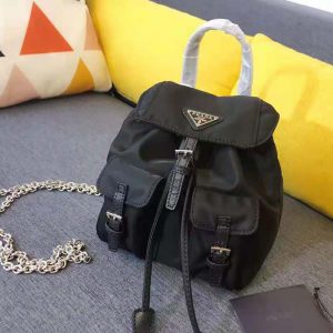 Prada mini backpack with chain hot sale