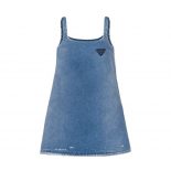 Prada Women Organic Denim Mini-Dress-Navy