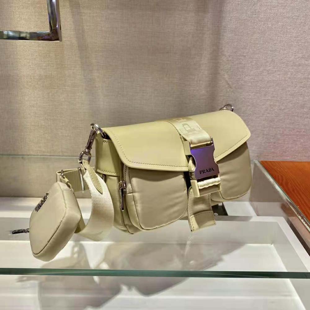 Prada Women Pocket Nylon and Brushed Leather Bag 4 Prada Women Pocket Nylon and Brushed Leather Bag - Image 4