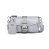 Prada Women Pocket Nylon and Brushed Leather Bag-Blue 9 Prada Women Pocket Nylon and Brushed Leather Bag-Blue