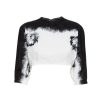 Prada Women Printed Poplin Crop Top-White 9 Prada Women Printed Poplin Crop Top-White