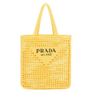 Prada Women Raffia Tote Bag-yellow