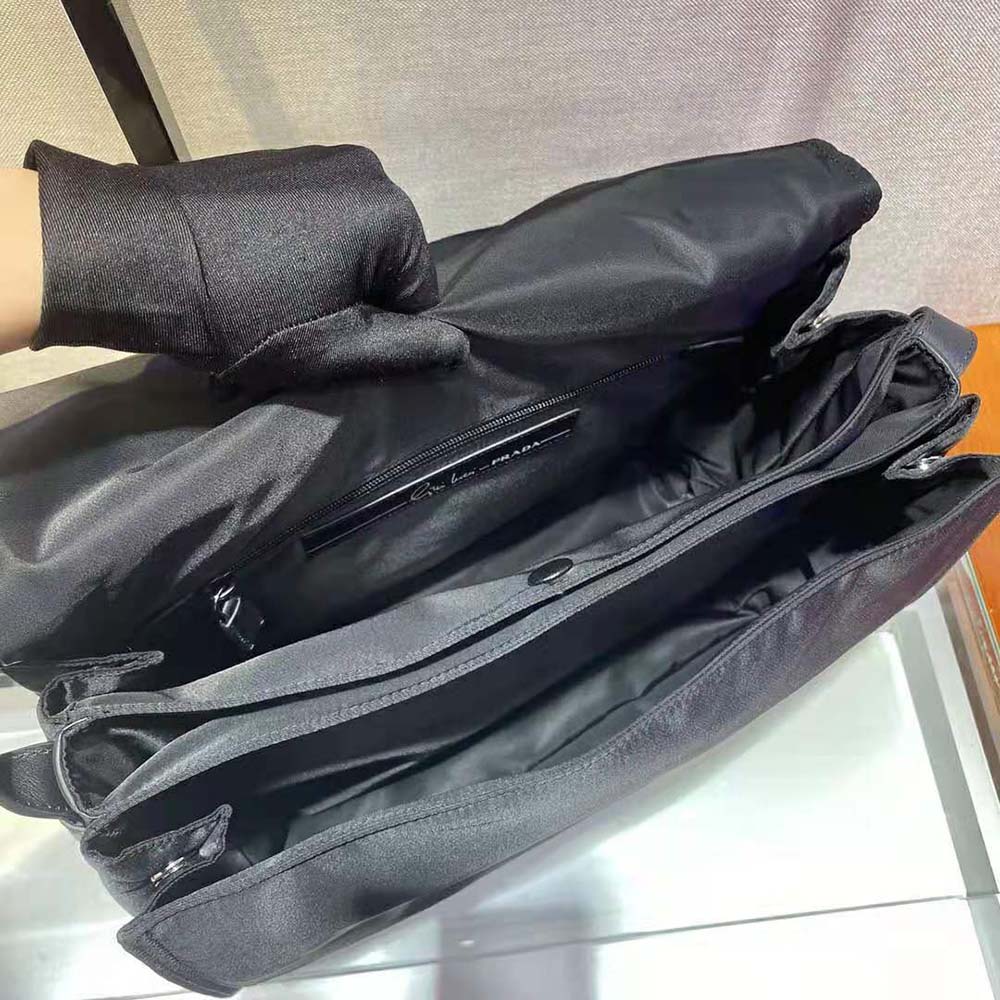Prada Women Re-Nylon Large Padded Shoulder Bag-Black