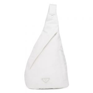 Prada Women Re-Nylon and Leather Backpack-white