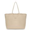 Prada Women Re-Nylon and Saffiano Leather Tote Bag-Beige