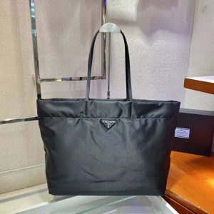 Prada Re-nylon And Saffiano Leather Tote Bag - Black