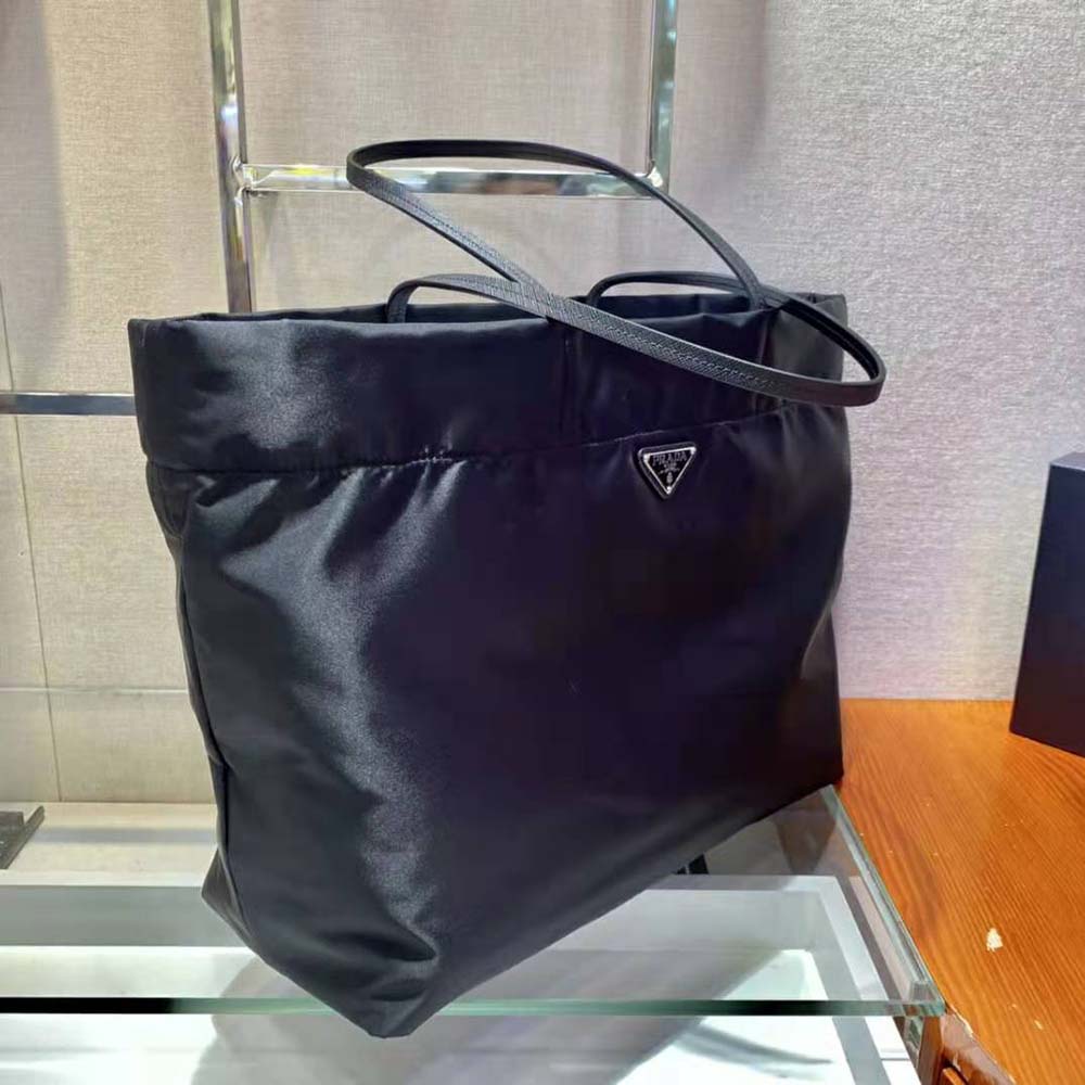 prada re nylon and saffiano leather tote bag