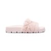 Prada Women Shearling Slides in 20mm Heel-Pink