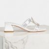 Roger Vivier Women Bikiviv Metal Buckle Mules in PVC-White
