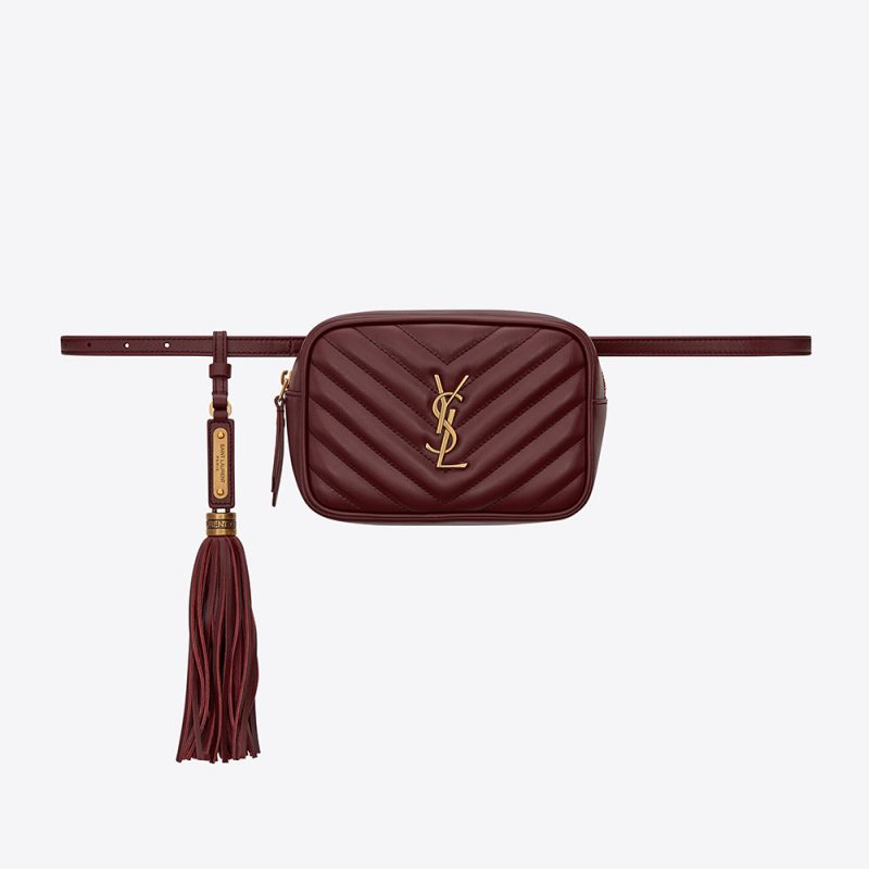 Saint Laurent YSL Women Lou Mini Bag in Quilted Grain DE Poudre