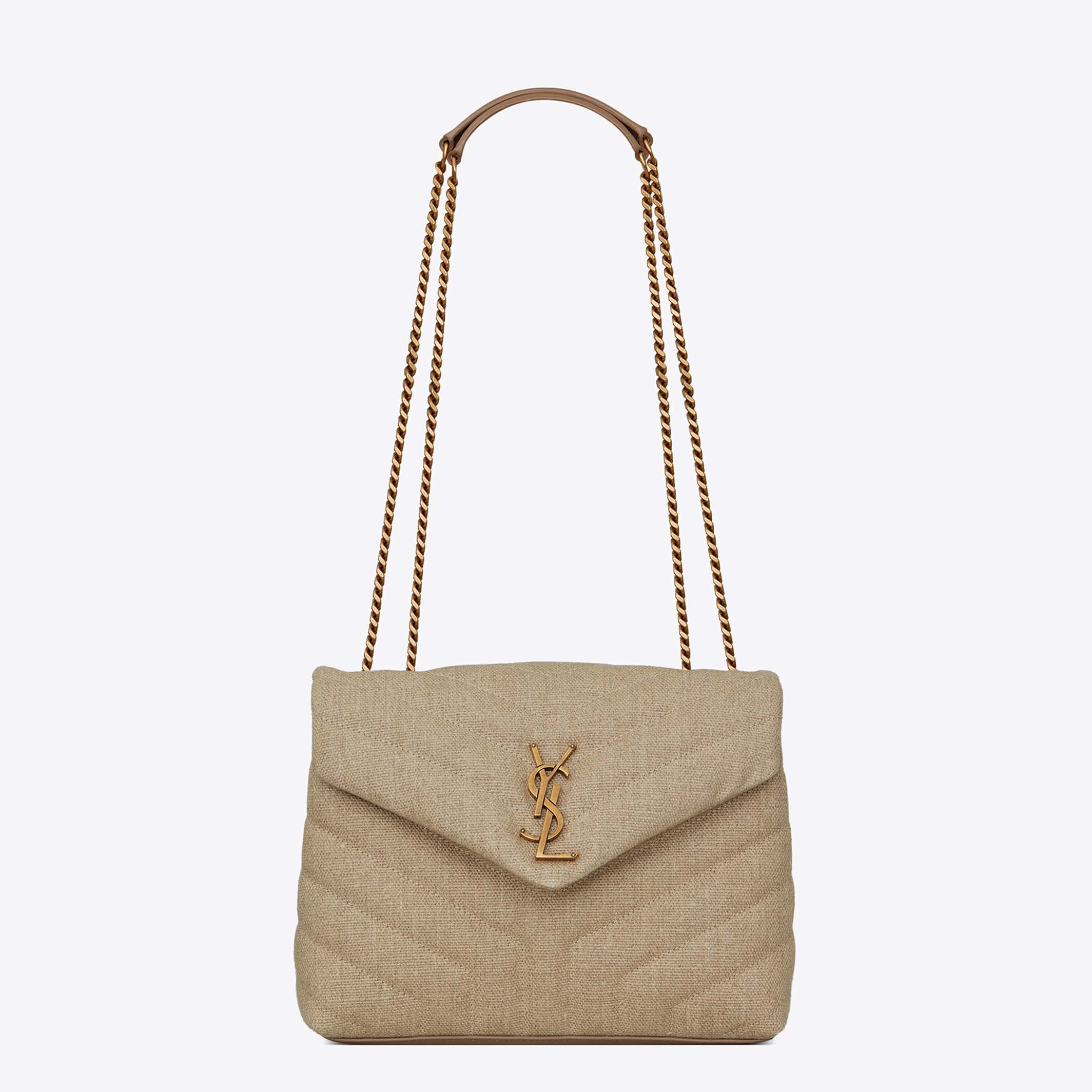 Saint Laurent YSL Women Loulou Small in Matelasse “Y” Linen