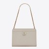 Saint Laurent YSL Women Victoire Baby Clutch in Leather-white